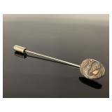Slag paint medallion stick pin