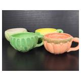 Set of four vegetable ceramic mugs