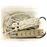 Six assorted surge protector power strips