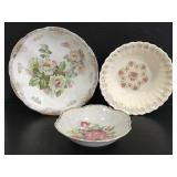 Lot of 3 floral porcelain china bowls