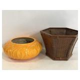 Lot of 2 ceramic outdoor planters