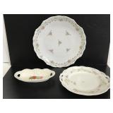 Lot of 3 vintage floral china pieces