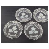 Set of 4 Niagra Falls Canada glass coasters