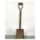Metal wooden handled yard shovel