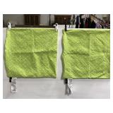 Two Newport lime throw pillow cases