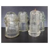 Vintage clear glass insulators