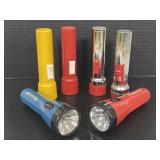 Lot of 6 vintage flashlights