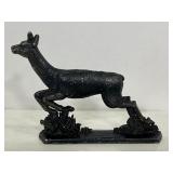 Small bronze cast metal deer figure
