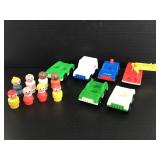 Lot of assorted small Fisher-Price cars w/ people