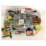 Lot of assorted fishing lures and items