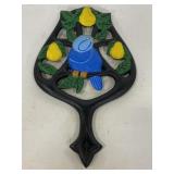 Vintage painted ceramic bluebird trivet