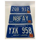 Lot of 3 Michigan Great Lakes license plates