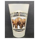 Homeland Secuirty Alaska frosted glass cup