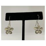 Sterling silver flower dangle earrings