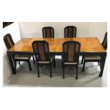 Mid Century dining table & chairs w/ black accents