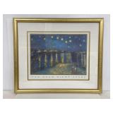 Van Gogh Night Stars gold framed print