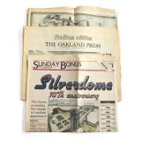 Three Pontiac Silverdome newspapers