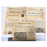 Seven vintage U Of M versus Ohio sports newspapers