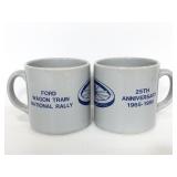 Ford Wagon Train National Rally anniversary mugs