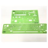 Two Ford green template stencils