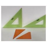 Lot of 4 measuring triangles