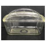 Vintage W glass bread pan & lid