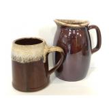 Vintage Hull pottery pitcher and mug