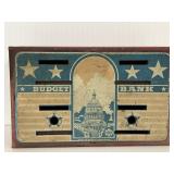 Vintage tin Budget Bank