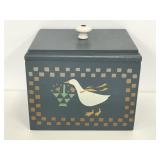 Vintage blue wood duck storage box