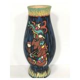 Pottery made colorful tribal vase