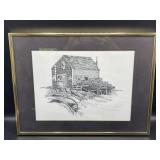 Don Cake pen & ink framed sketch