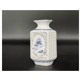 Petite lattice hand painted vase