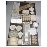 Large lot of assorted lace-like linens