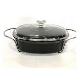 CorningWare black casserole dish w/ cooling rack