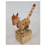 Vintage wood collapsing dog figure