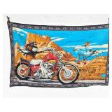 Westerm horse and motorcycle wall tapestry