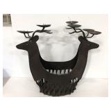 Reindeer pillar candle holder basket