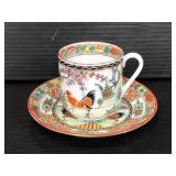 Hand decorated petite mug and saucer