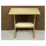 Gold painted wood end table w/ magazine rack