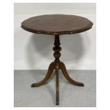 Vintage wood pie-crust pedestal table
