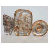 Tribal embossed metal wall plaques