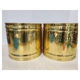Pair of brass cylindar bins