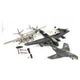 Six military model planes