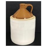 Vintage brown and white ceramic stoneware jug