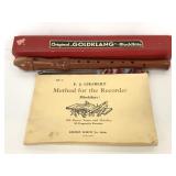 Original "Goldklang" blockflute recorder with book