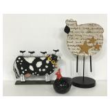 Trio of farmhouse decor animals