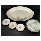 Lot of ceramic and porcelain floral plates