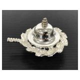 Petite silver leaf tea light candle holder