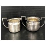 Vintage Sheffield Nickelsilver creamer and sugar