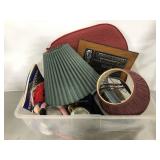 Tote of assorted household items